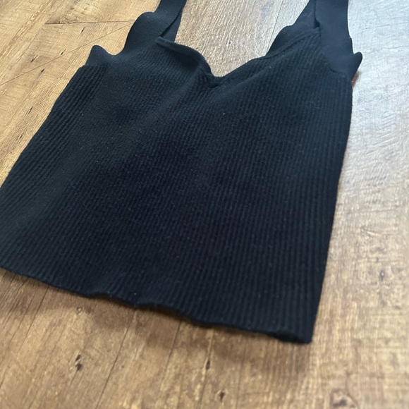 Abercrombie & Fitch Black Ribbed Knit Tank Top Sweetheart Neckline Size Small - Picture 4 of 12